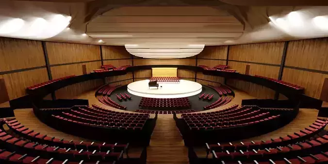 Concert Hall Amphitheater VR Baked Corona Max Scene Low-poly 3D model