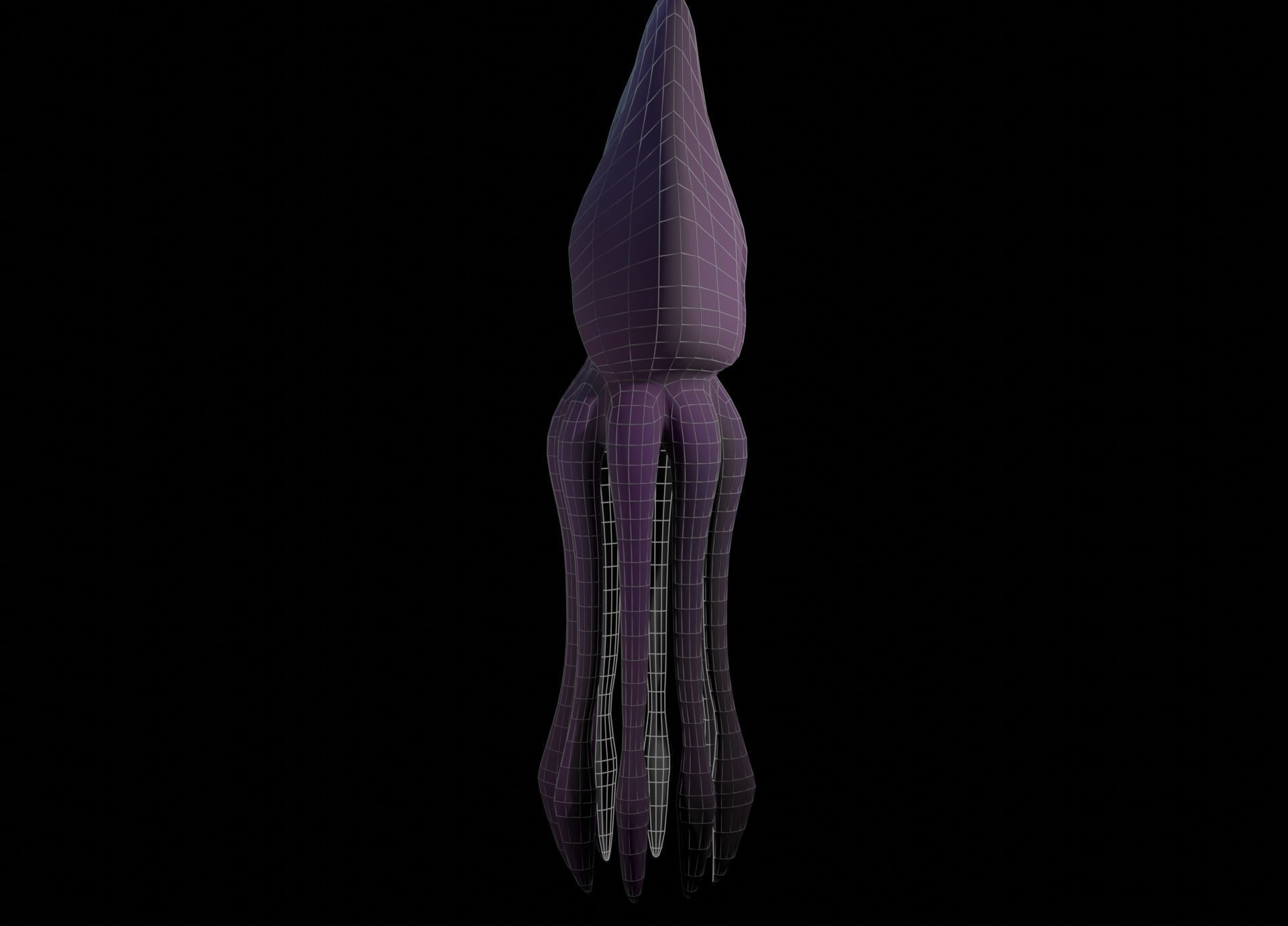 Low Poly Giant Squid Low-poly 3D model_42