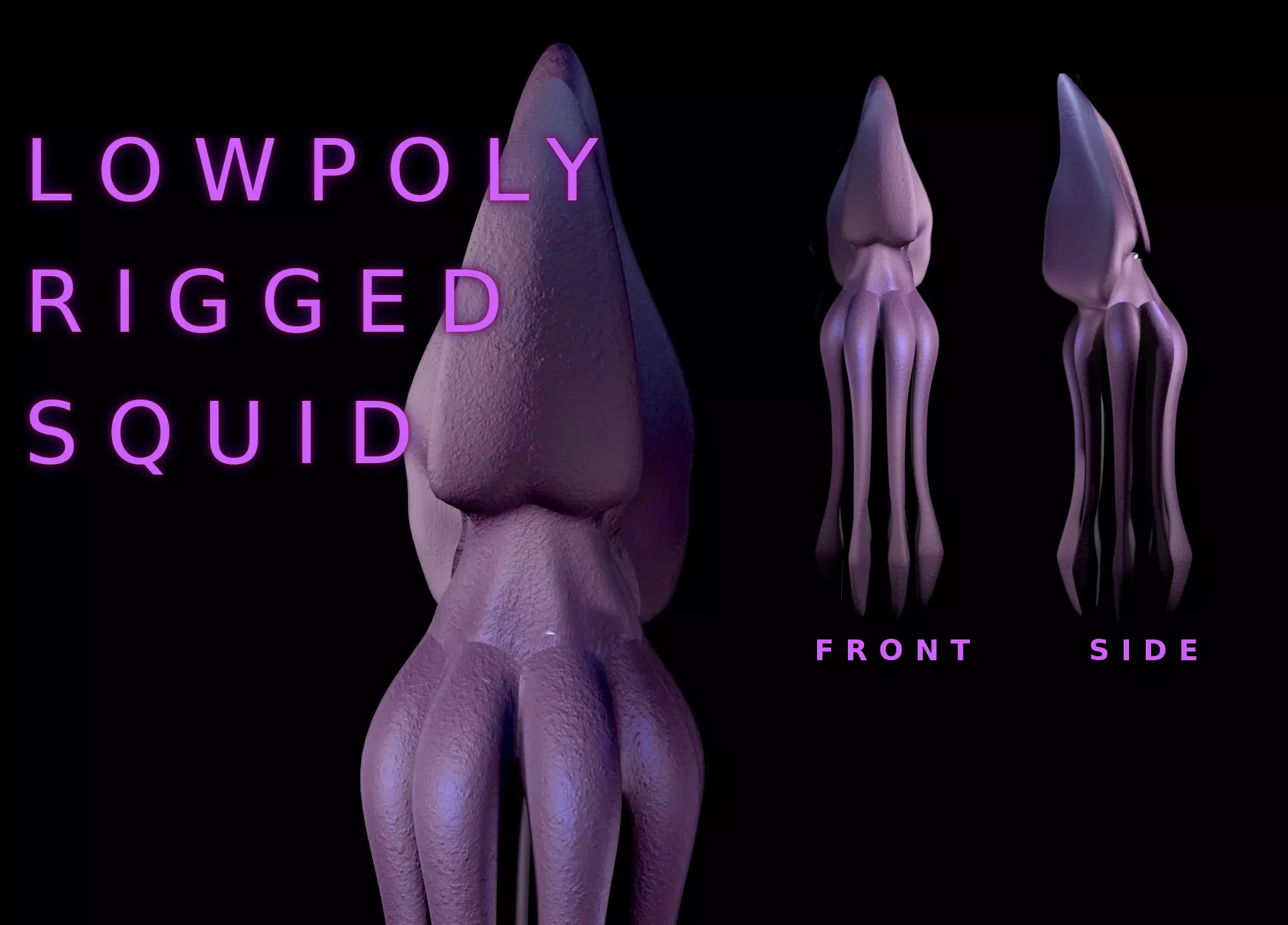 Low Poly Giant Squid Low-poly 3D model_0