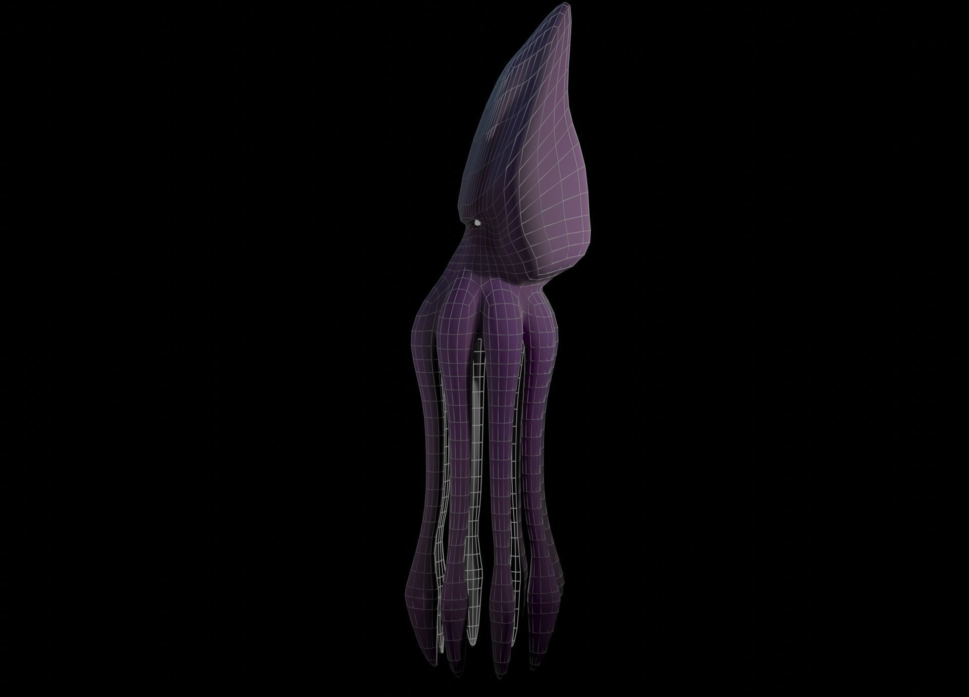 Low Poly Giant Squid Low-poly 3D model_47