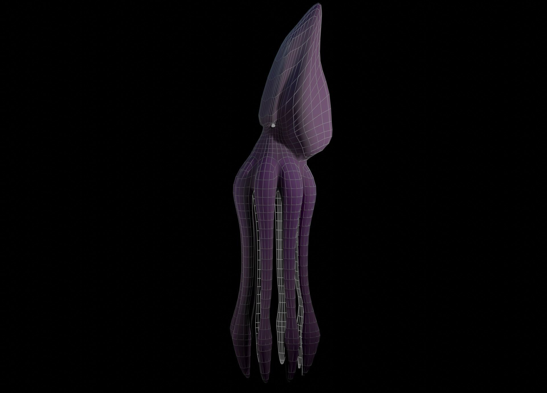 Low Poly Giant Squid Low-poly 3D model_48