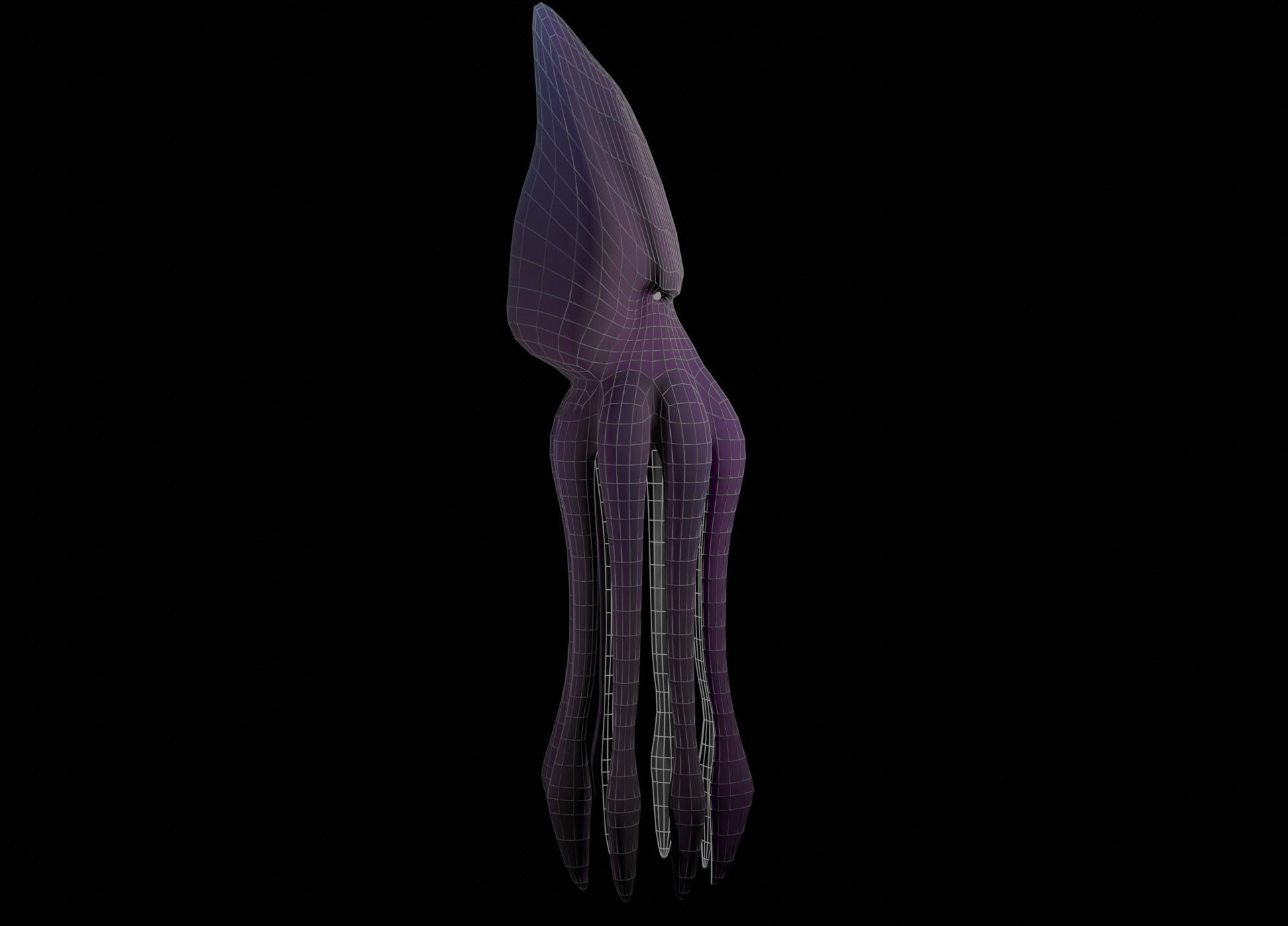 Low Poly Giant Squid Low-poly 3D model_35