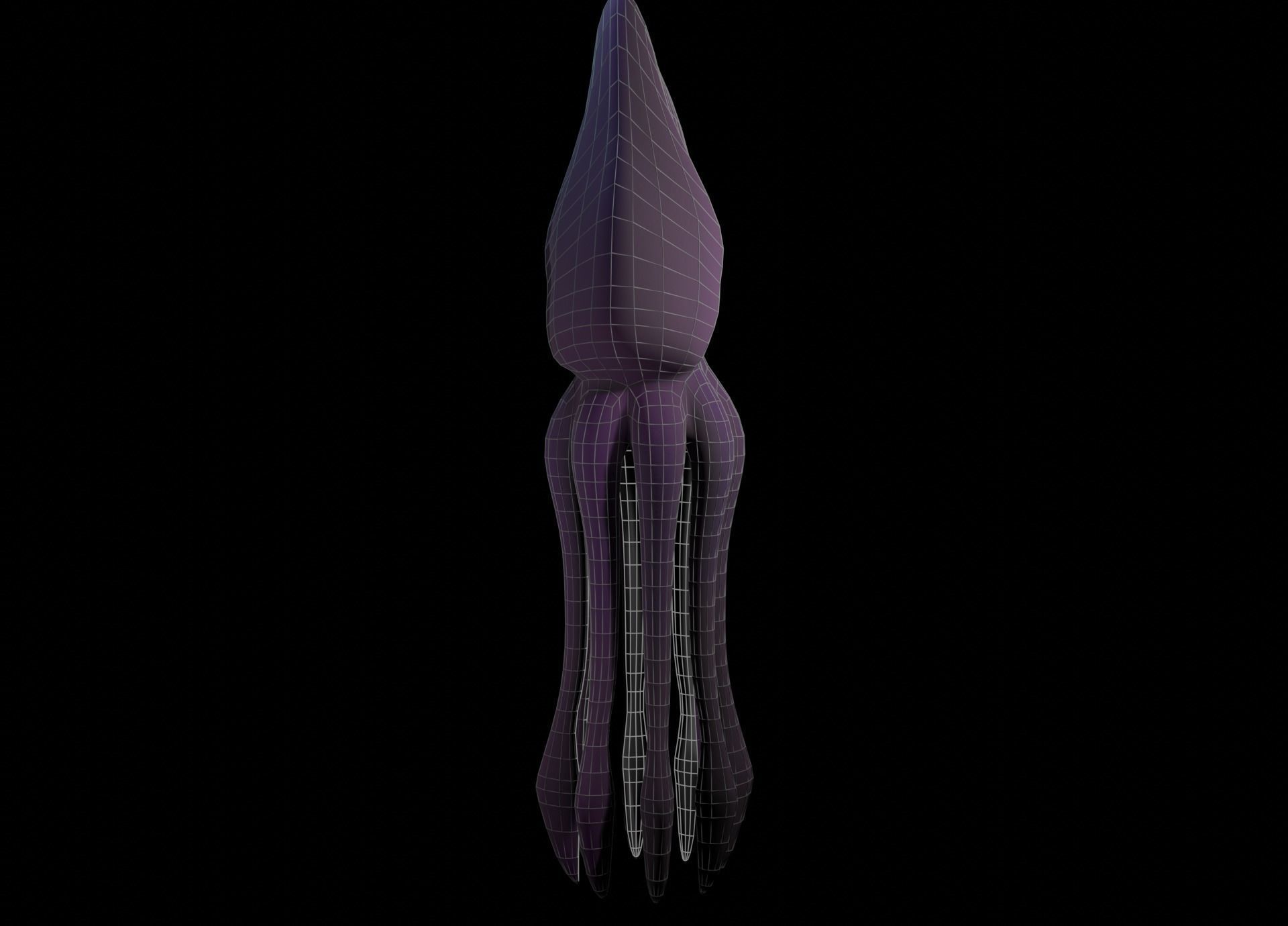 Low Poly Giant Squid Low-poly 3D model_40