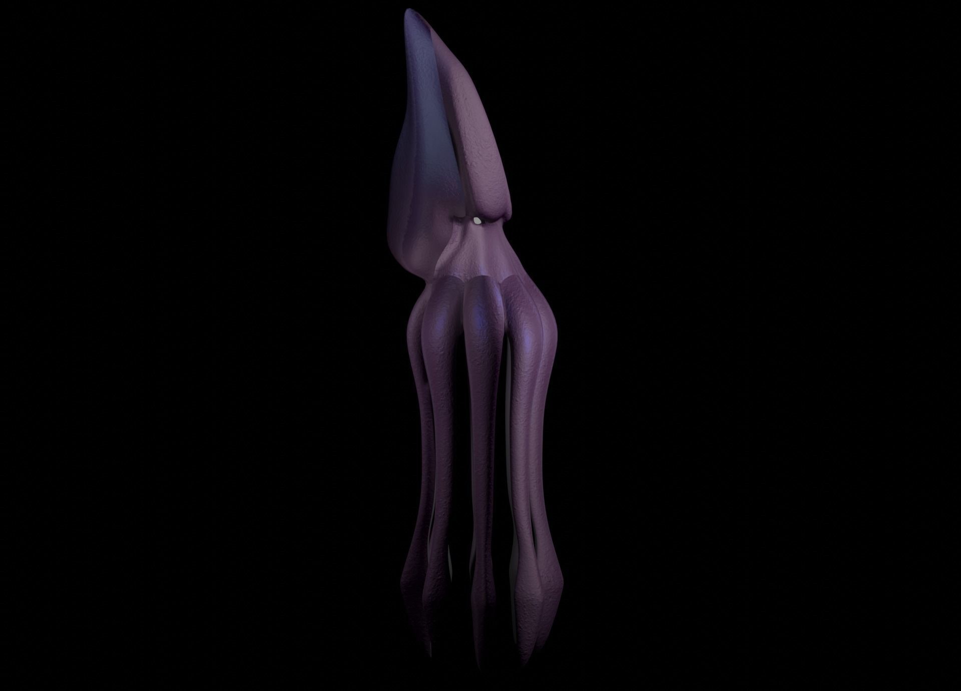Low Poly Giant Squid Low-poly 3D model_7
