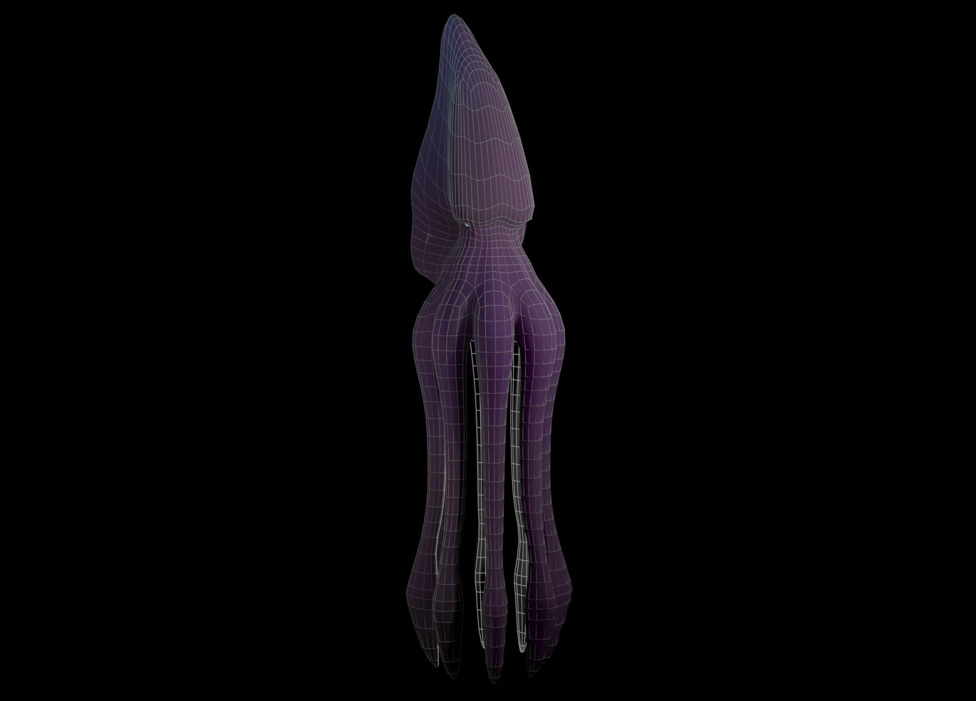 Low Poly Giant Squid Low-poly 3D model_30