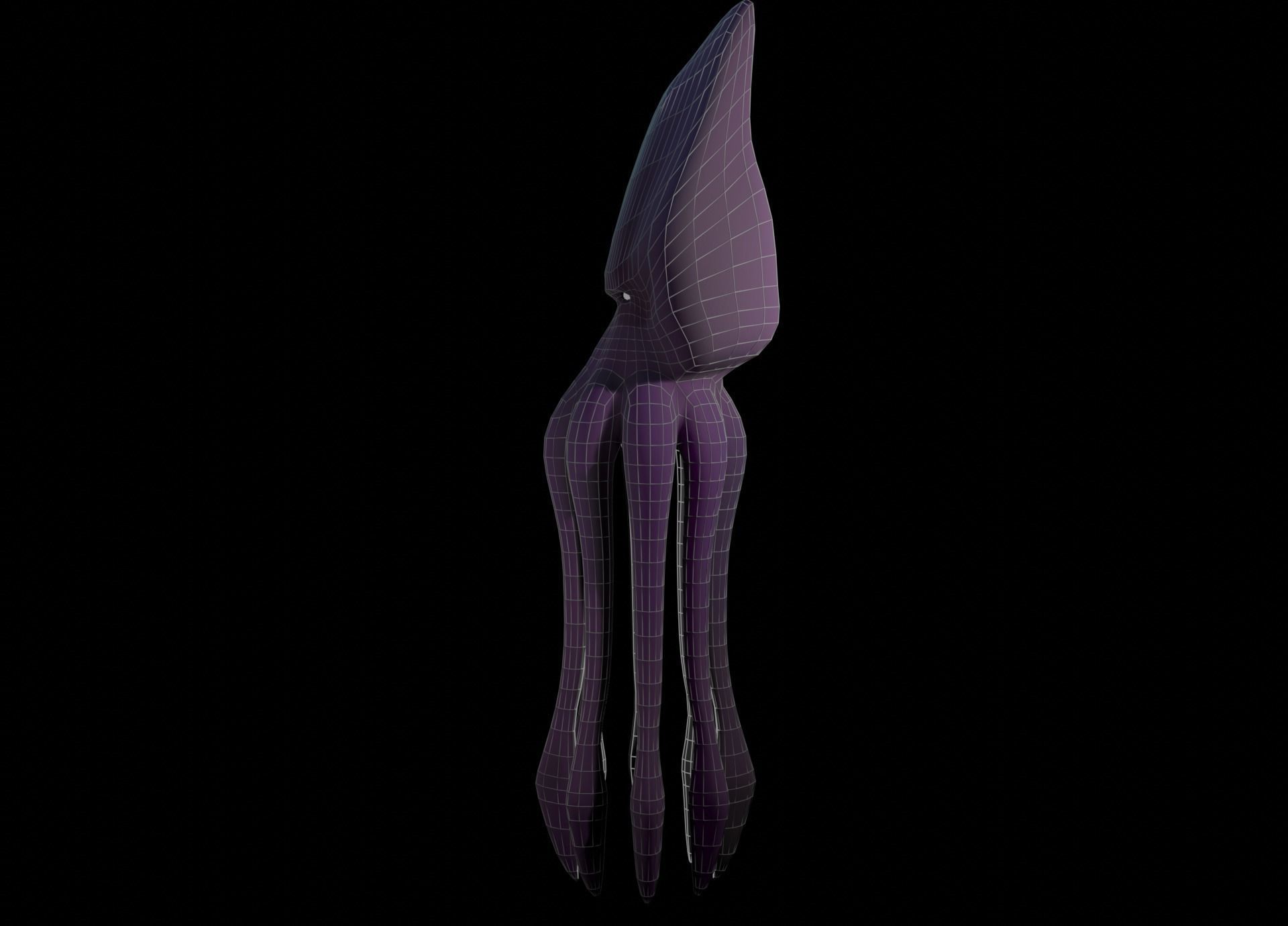 Low Poly Giant Squid Low-poly 3D model_46