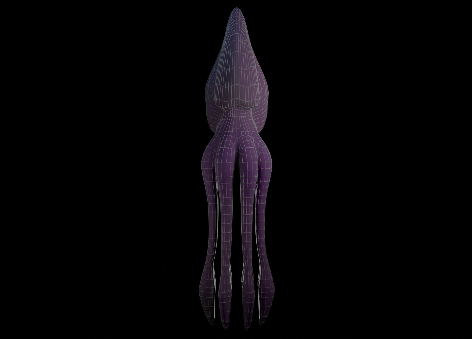 Low Poly Giant Squid Low-poly 3D model_28