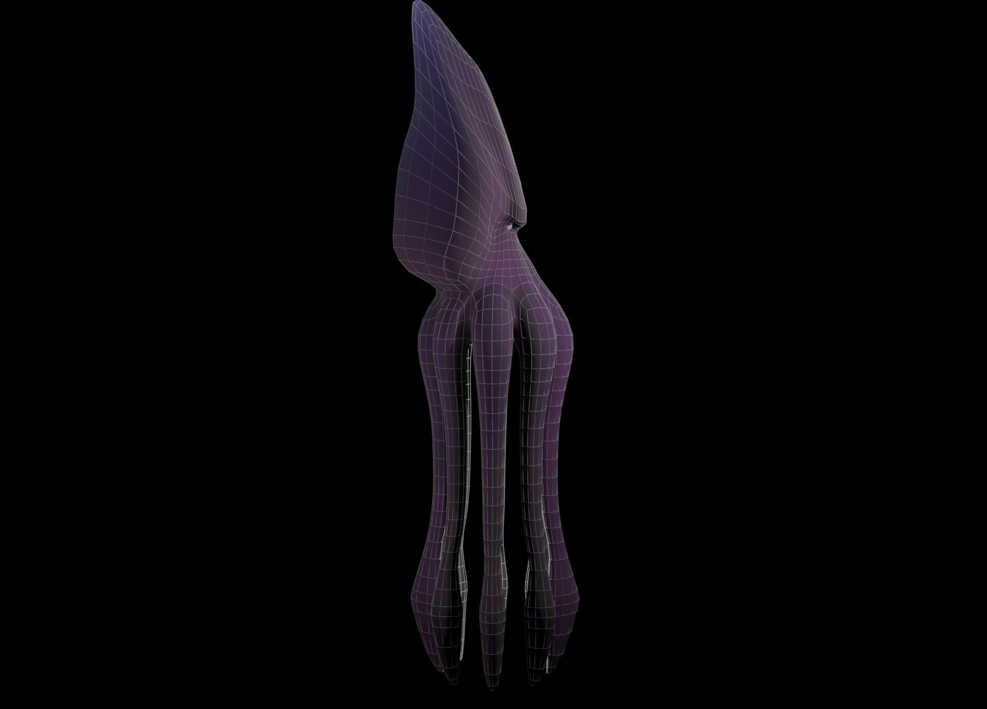 Low Poly Giant Squid Low-poly 3D model_36