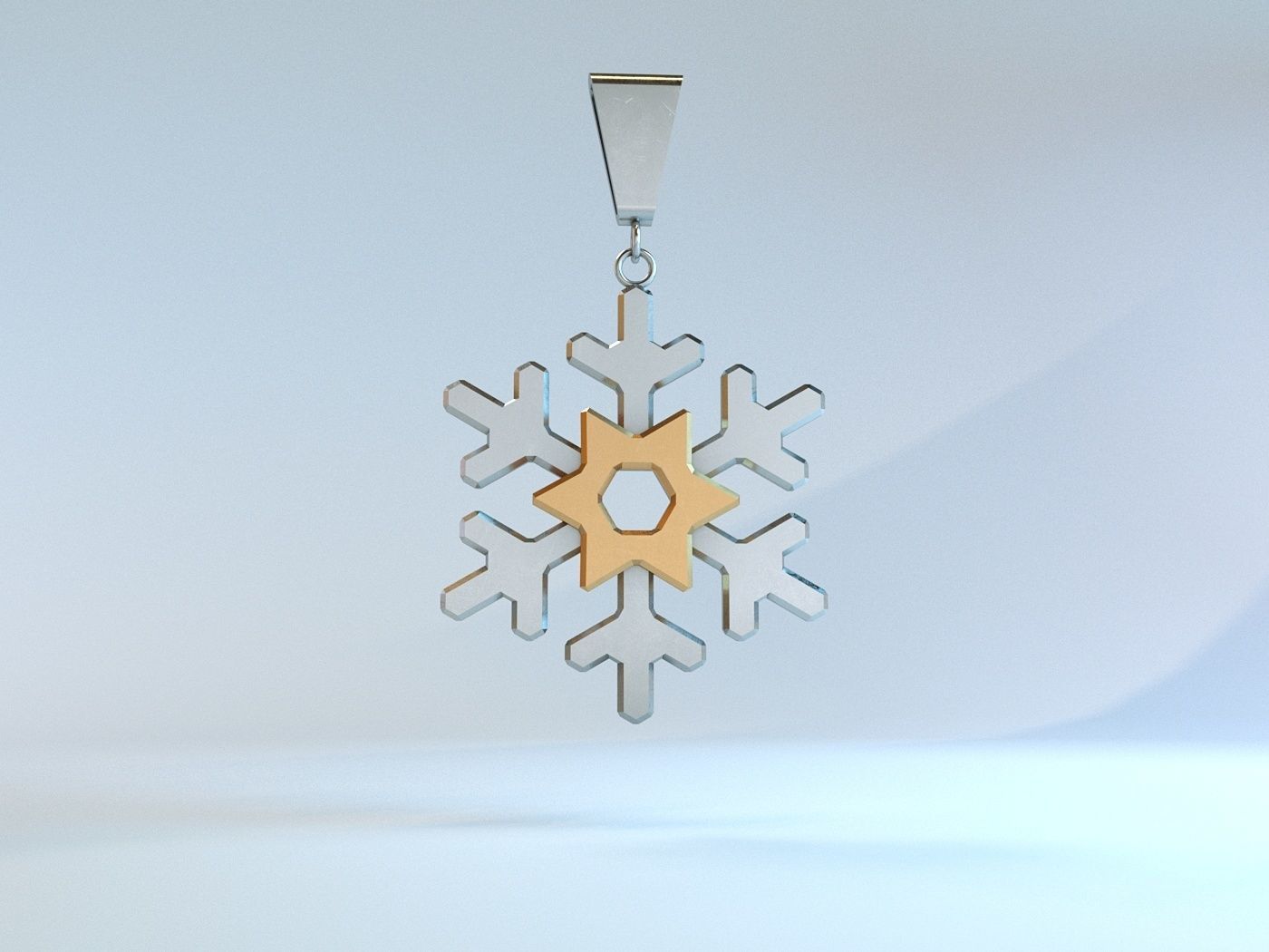  Snowflake pendant 3D print model_1