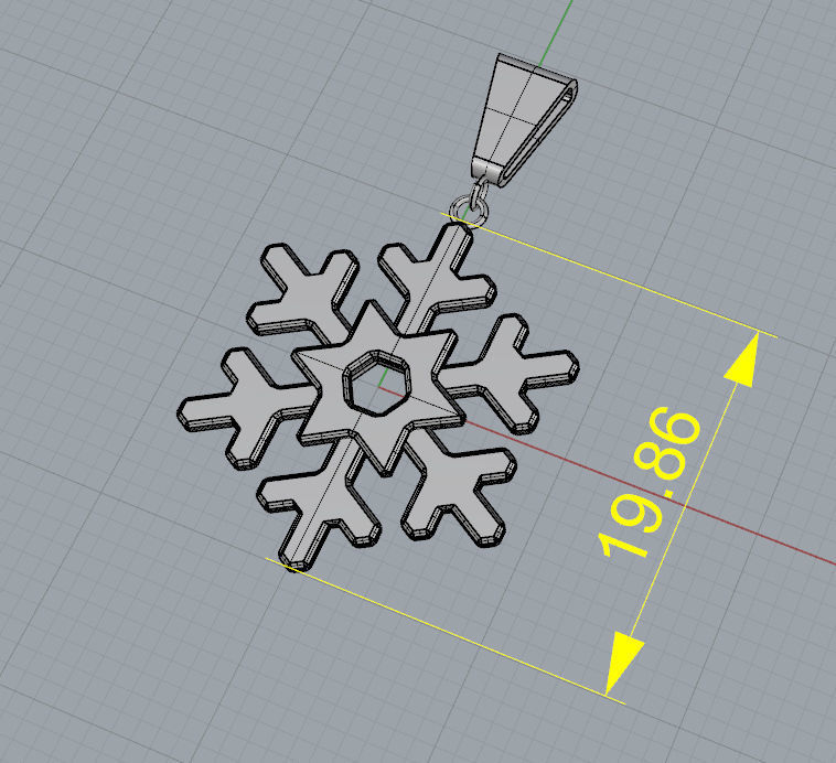  Snowflake pendant 3D print model_4