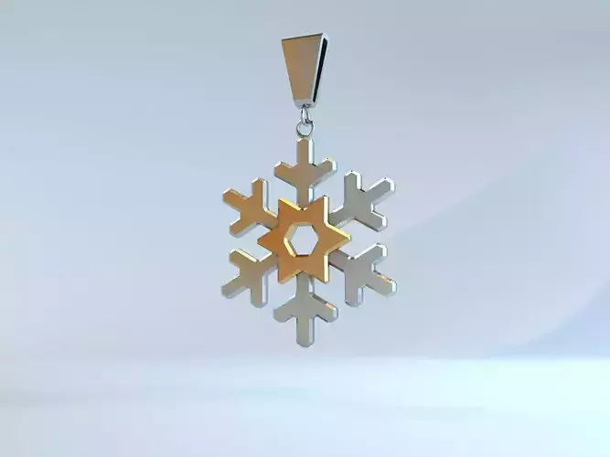  Snowflake pendant 3D print model