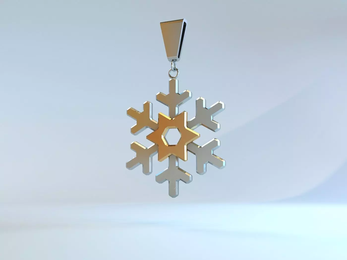  Snowflake pendant 3D print model_0