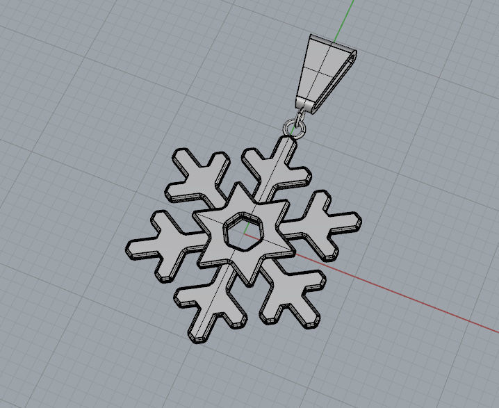  Snowflake pendant 3D print model_3