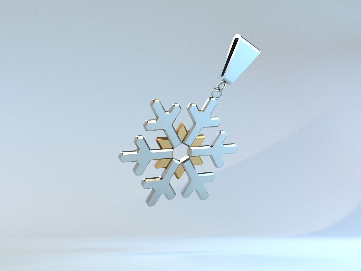  Snowflake pendant 3D print model_2