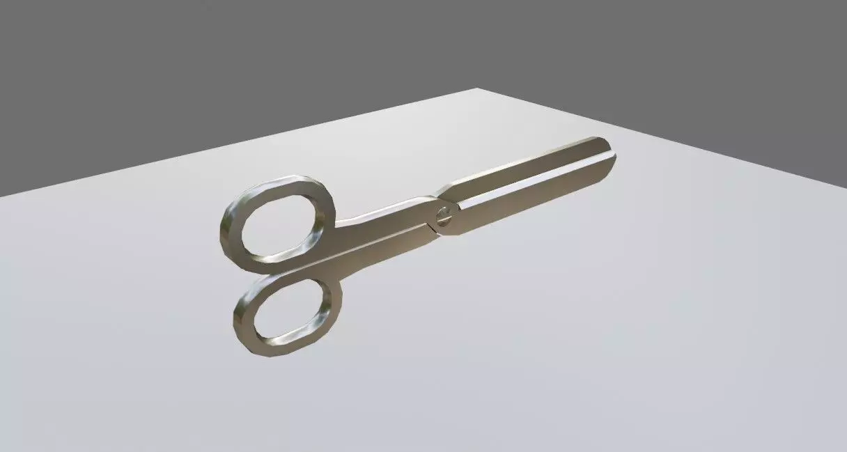 Scissors - Cut - Tesoura de corte Low-poly 3D model_0