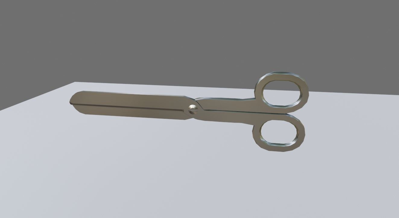 Scissors - Cut - Tesoura de corte Low-poly 3D model_3