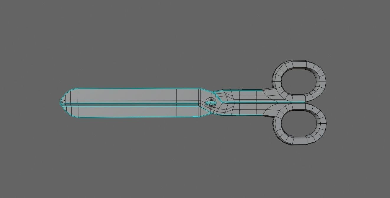 Scissors - Cut - Tesoura de corte Low-poly 3D model_8