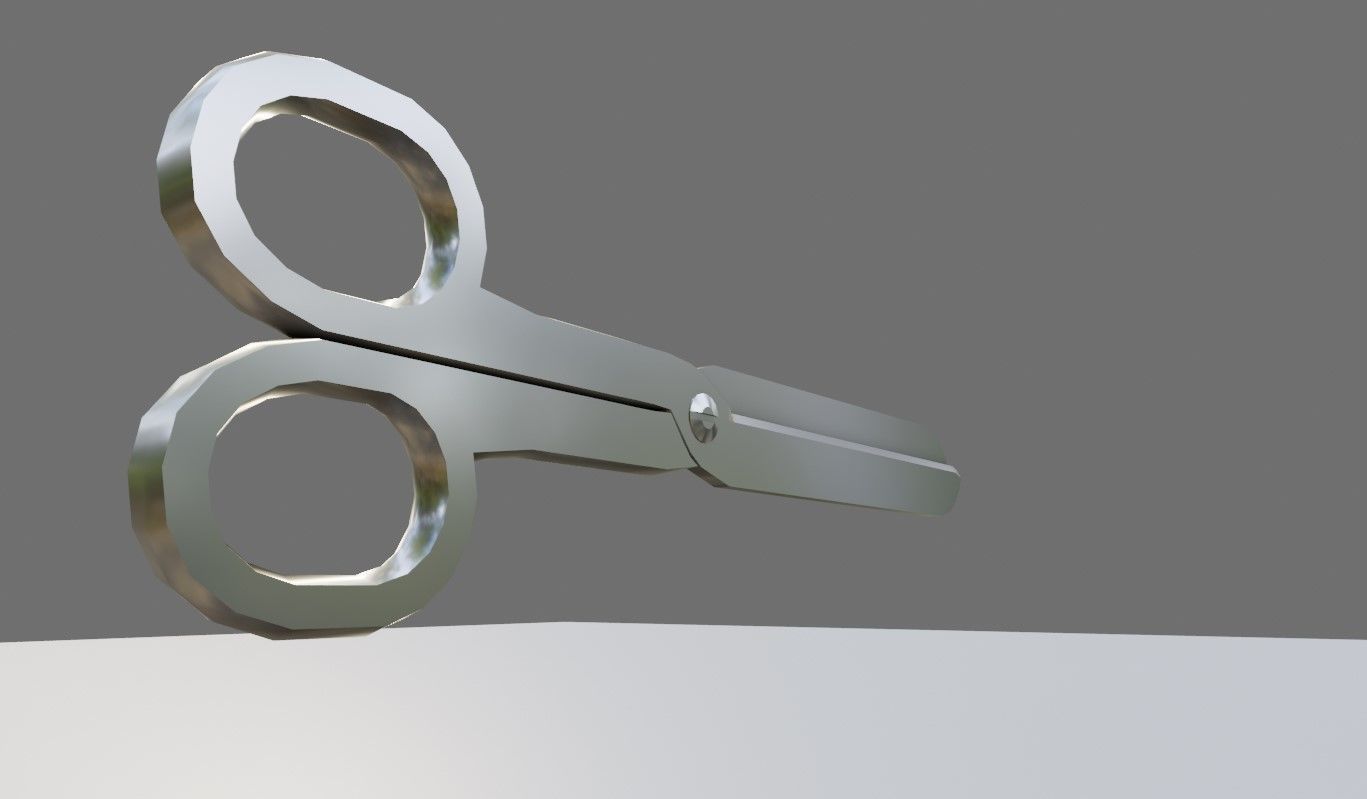 Scissors - Cut - Tesoura de corte Low-poly 3D model_2