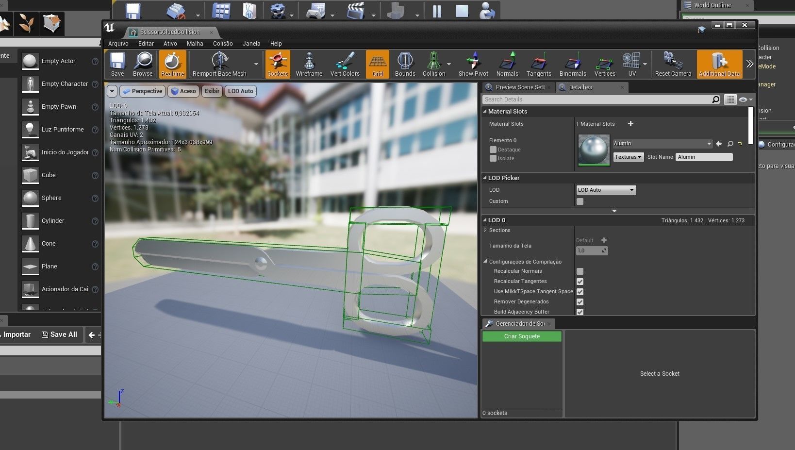 Scissors - Cut - Tesoura de corte Low-poly 3D model_16