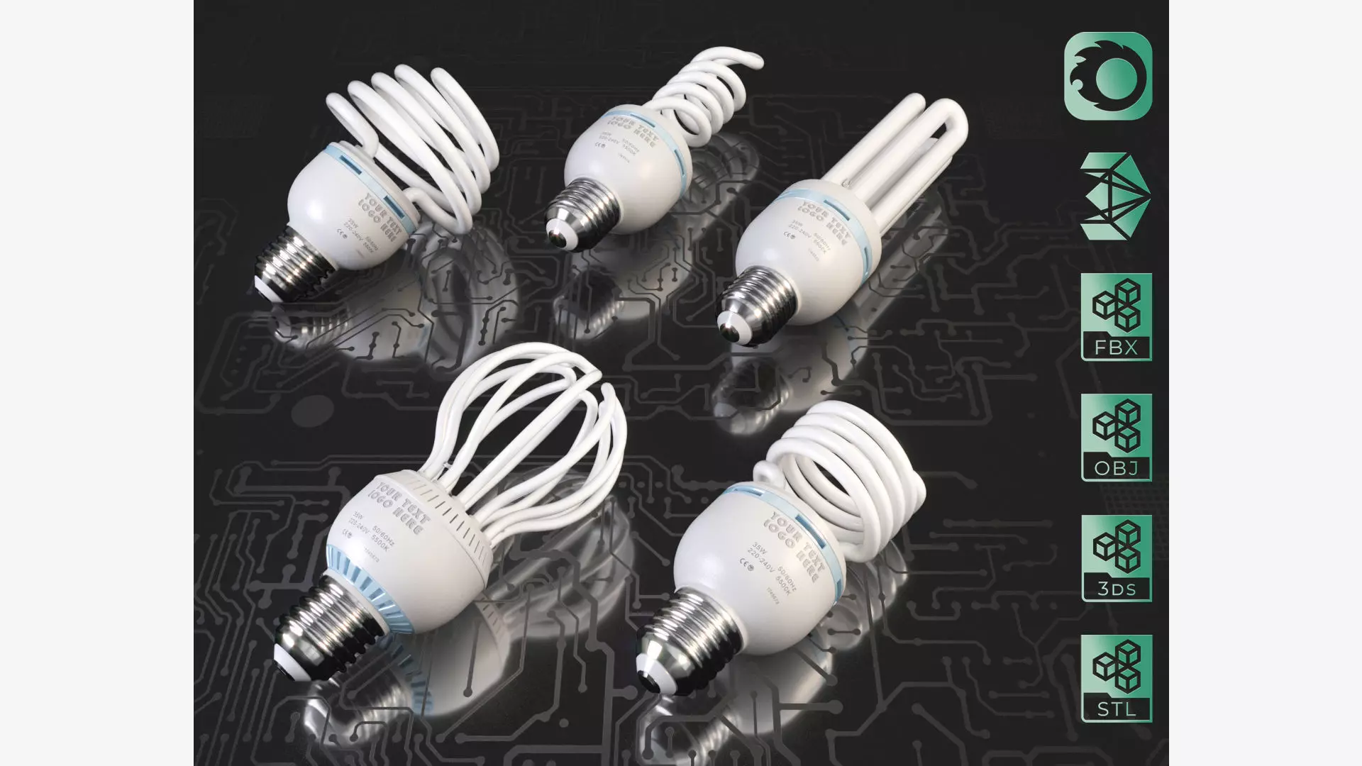 Energy saving light bulbs  3D model_0