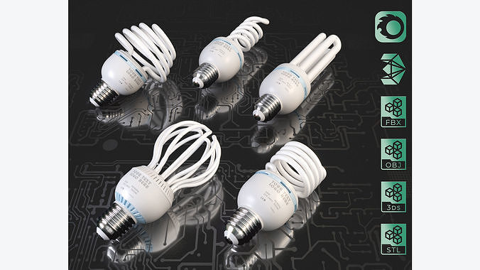Energy saving light bulbs  3D model