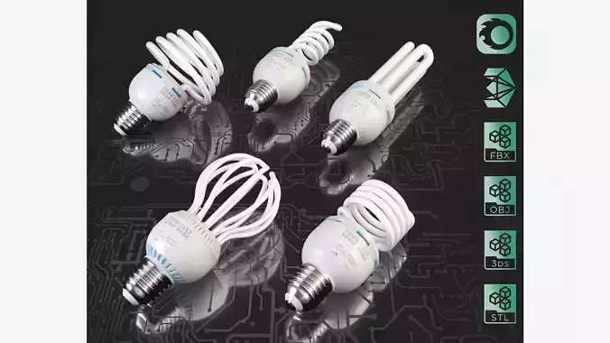 Energy saving light bulbs  3D model