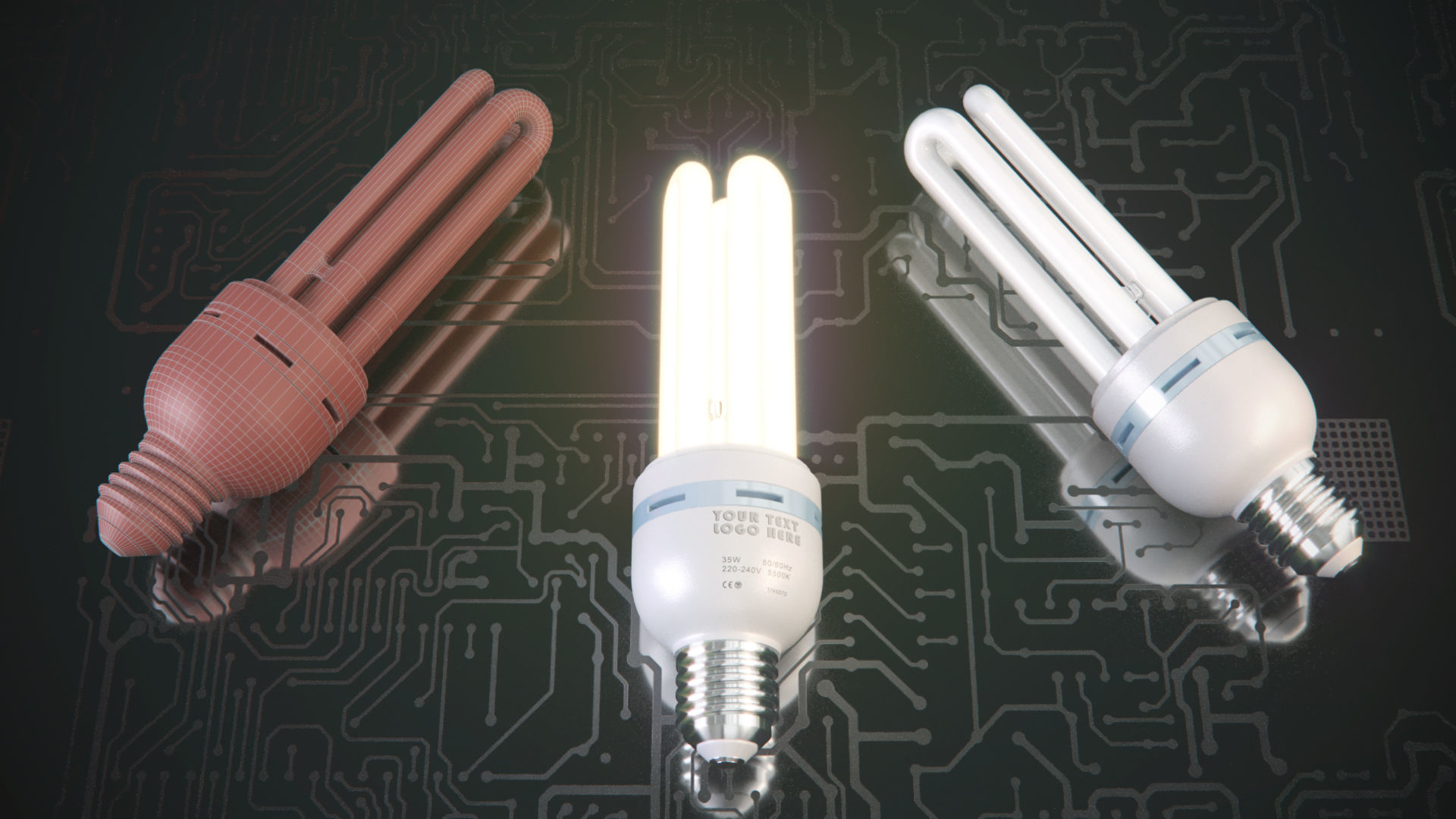 Energy saving light bulbs  3D model_4