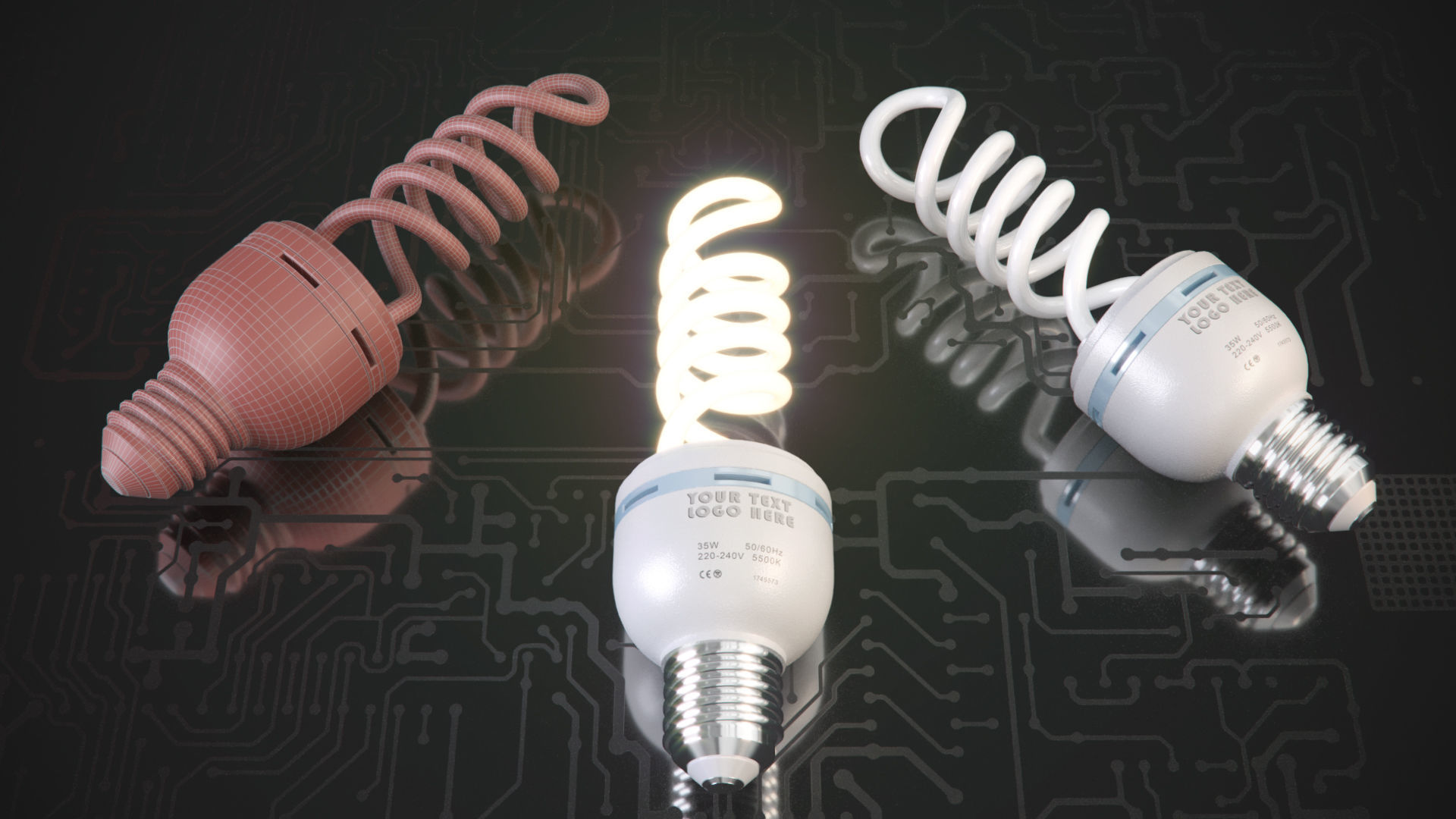 Energy saving light bulbs  3D model_5