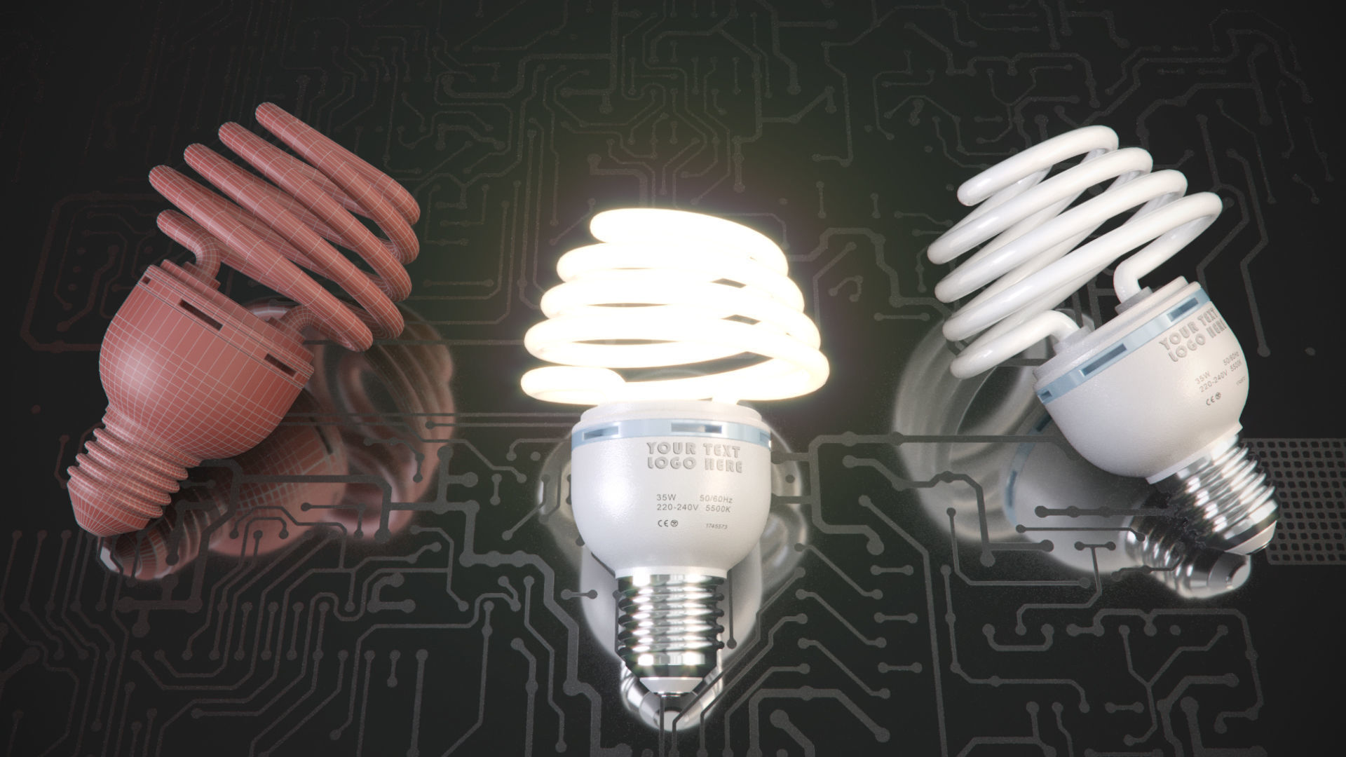 Energy saving light bulbs  3D model_1