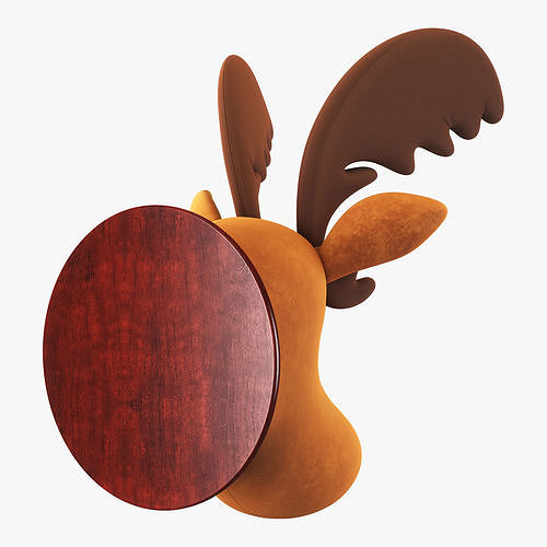 Fabric Moose Head Trophy 3D model 2