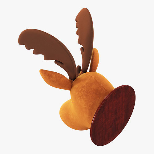 Fabric Moose Head Trophy 3D model 4