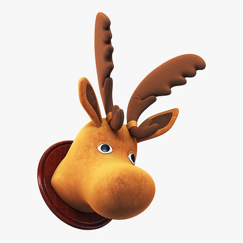 Fabric Moose Head Trophy 3D model 6
