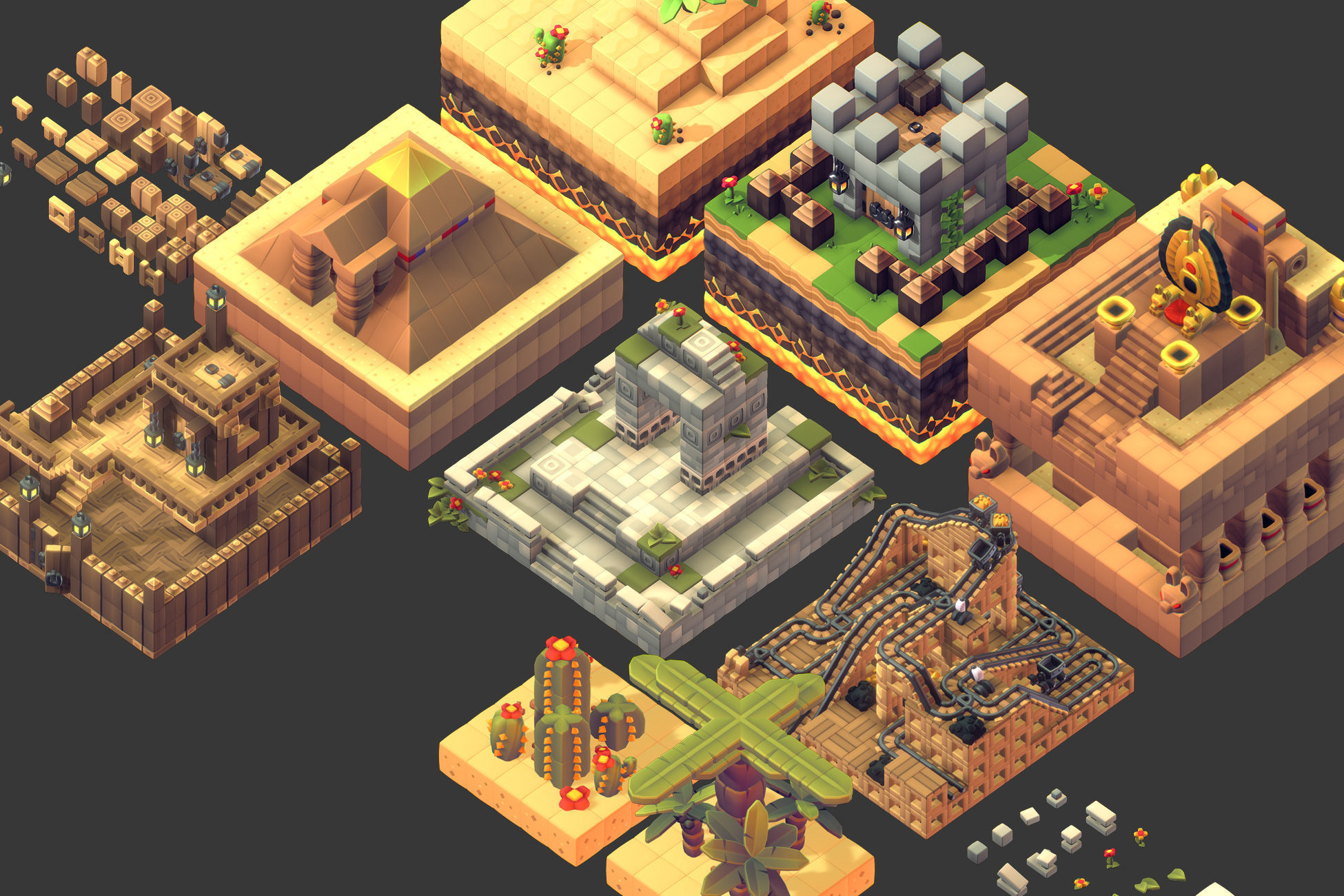 Cube World Bundle - Proto Series Low-poly 3D model_5