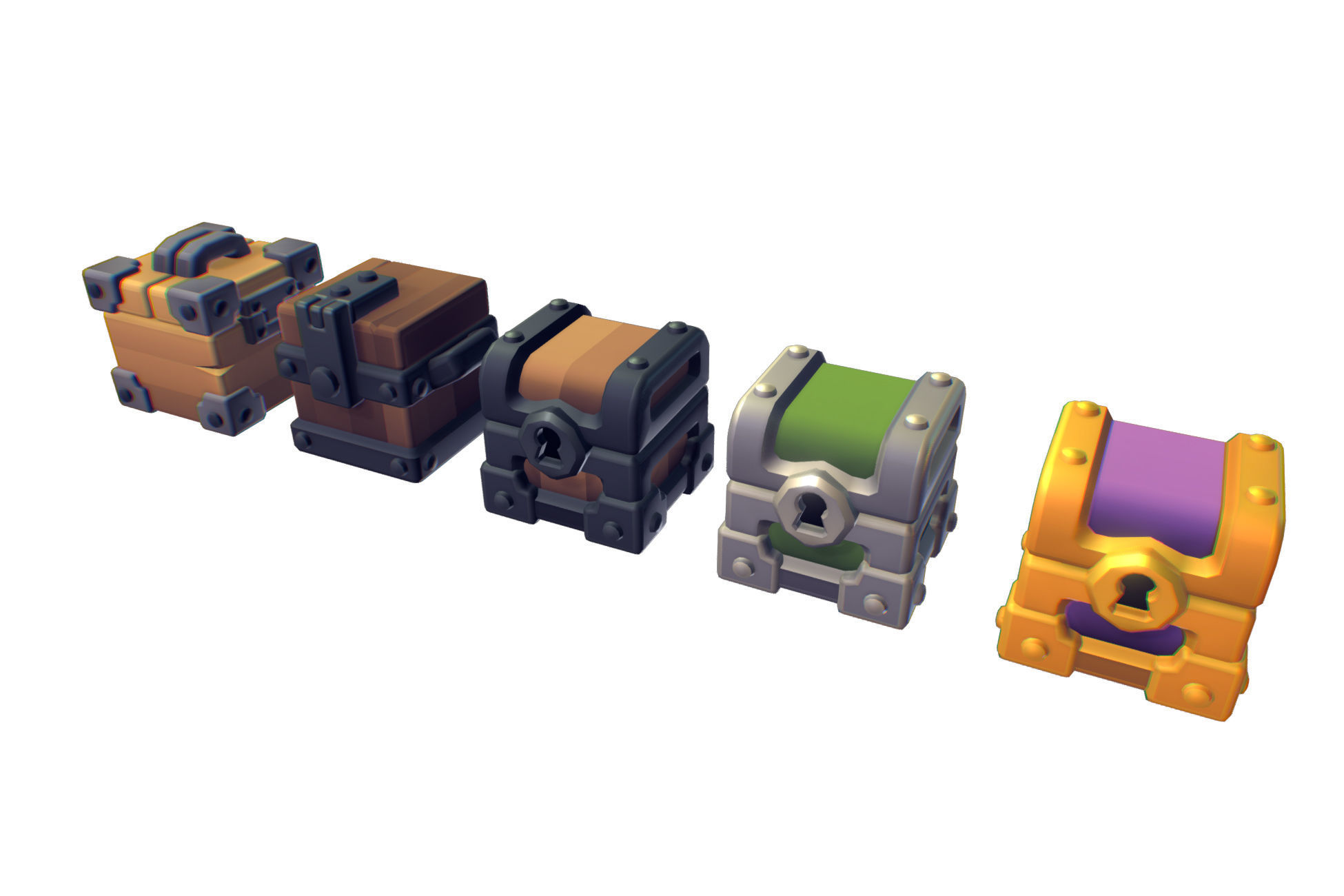 Cube World Bundle - Proto Series Low-poly 3D model_11