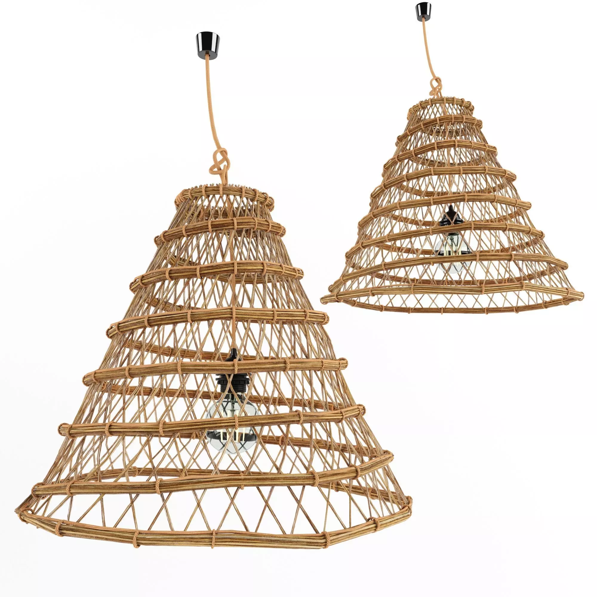 Bamboo rattan lamp Couleur Locale 3D model_0