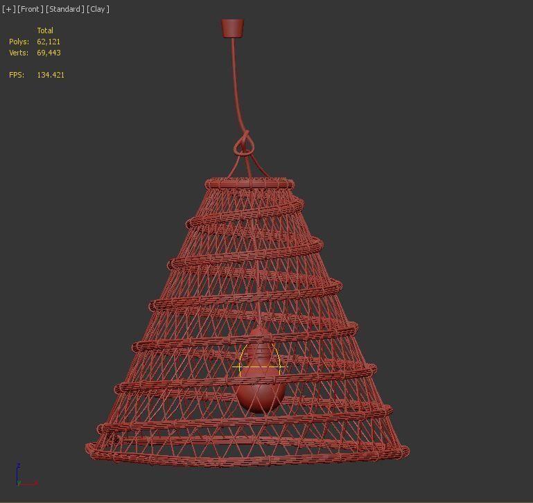 Bamboo rattan lamp Couleur Locale 3D model_2