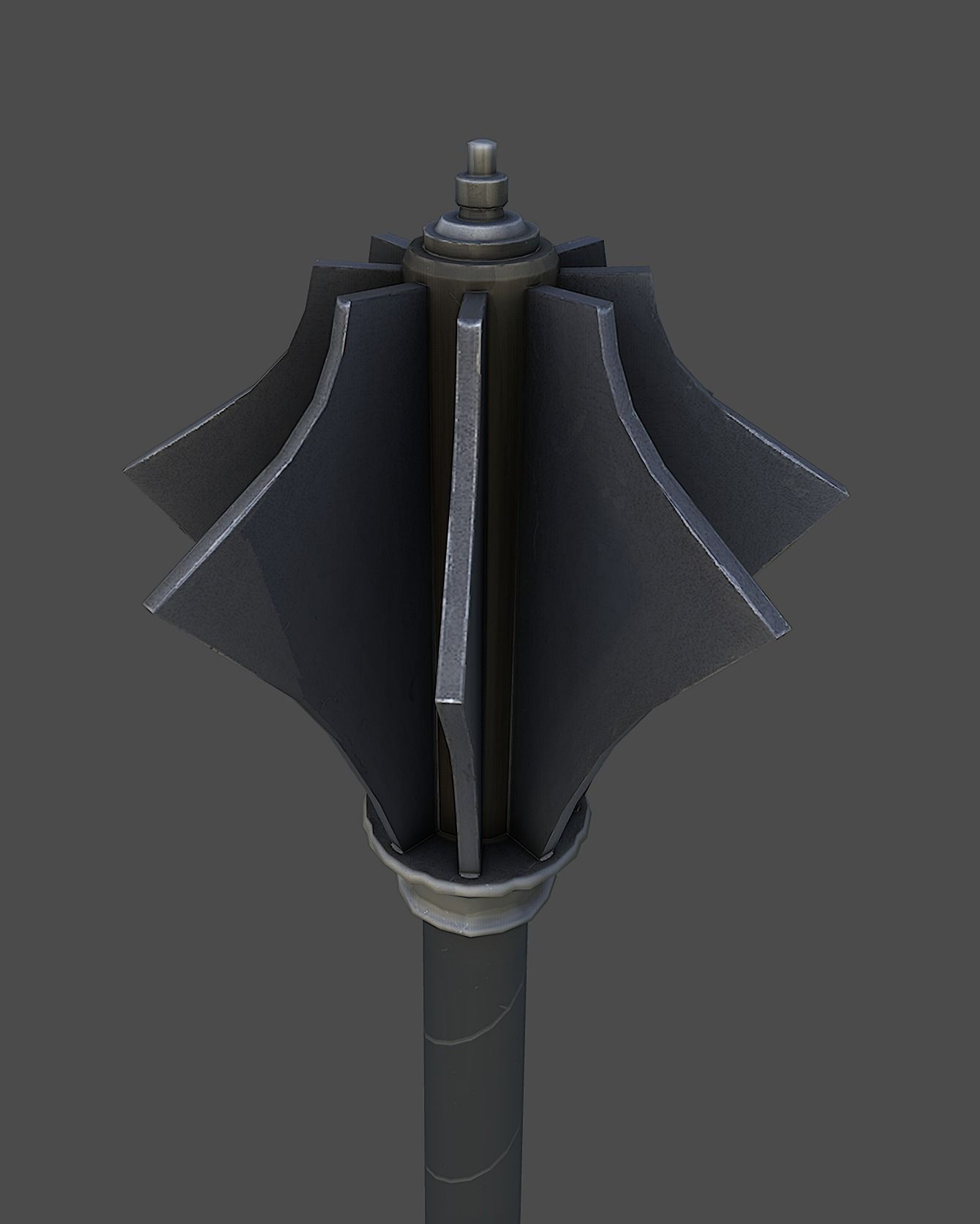 Knight Mace Low-poly 3D model_2