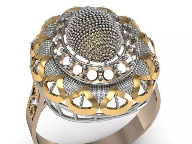 Designer Gold Ring for women 3D print model