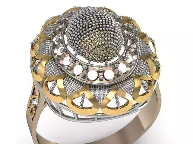 Designer Gold Ring for women 3D print model