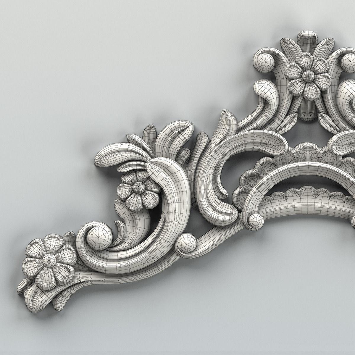 Carved decor horizontal 004 3D model_6