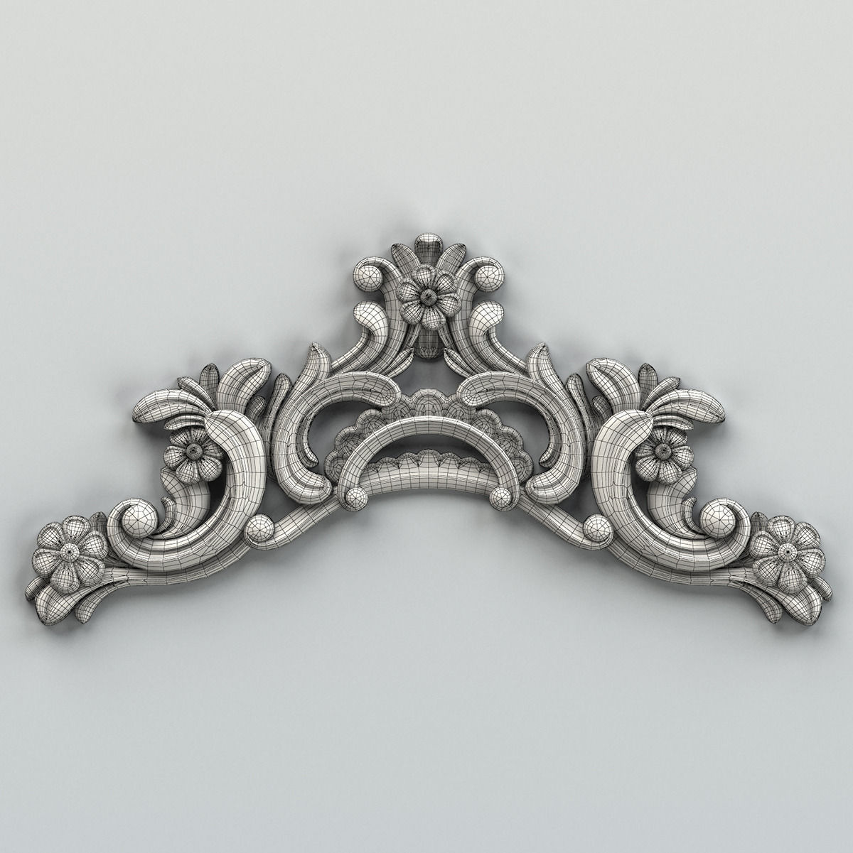 Carved decor horizontal 004 3D model_8