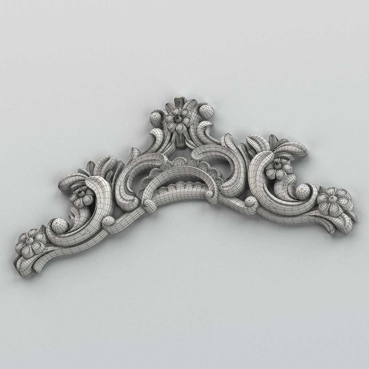 Carved decor horizontal 004 3D model_9