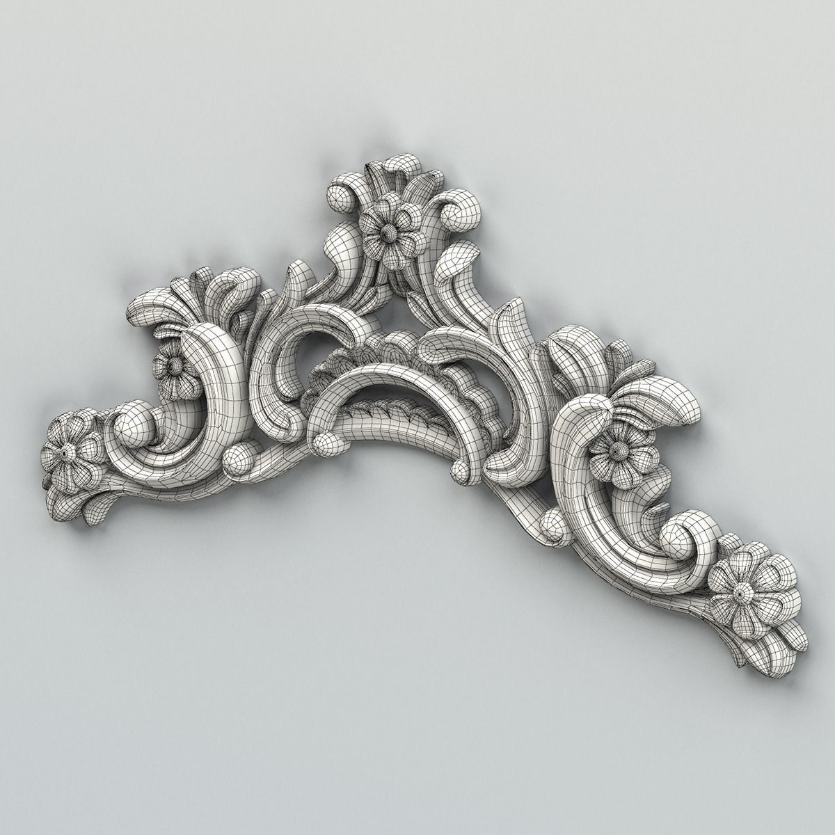 Carved decor horizontal 004 3D model_7