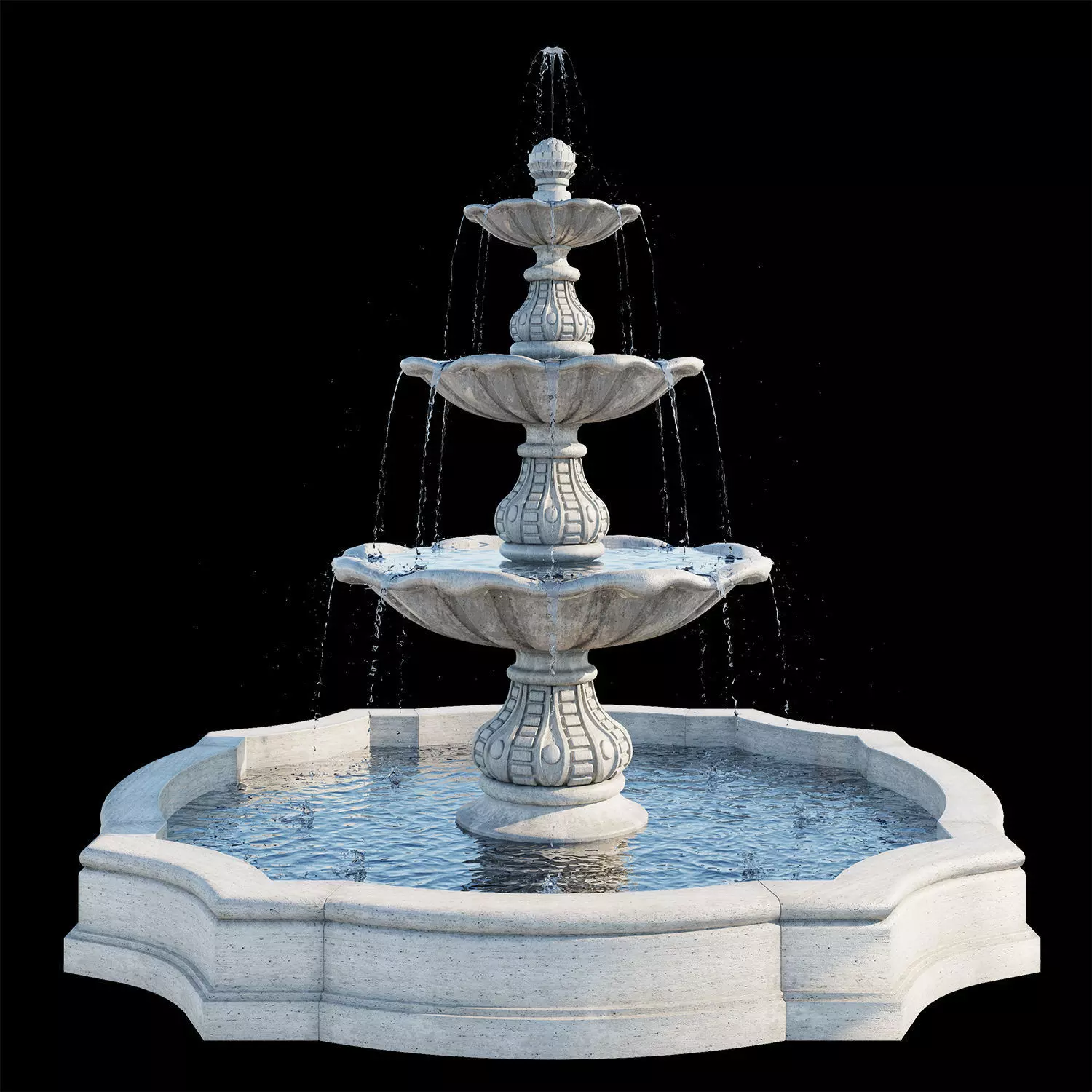 Classic fountain 01 3D model