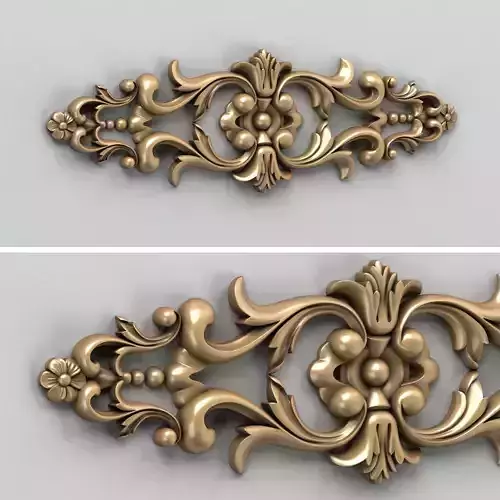 Carved decor horizontal 005 3D model