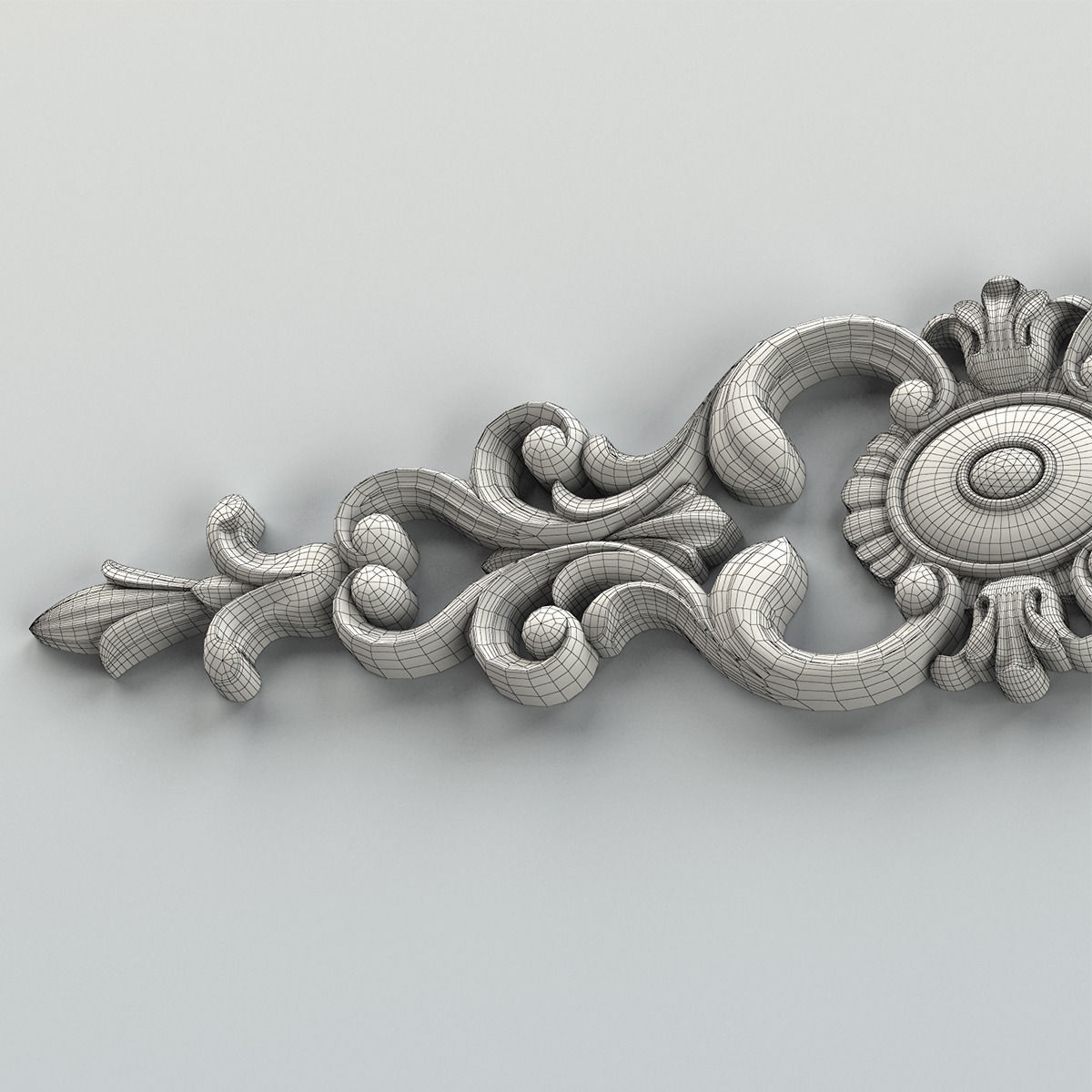 Carved decor horizontal 006 3D model_9