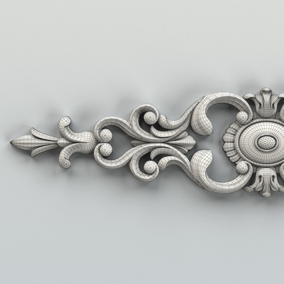 Carved decor horizontal 006 3D model_8
