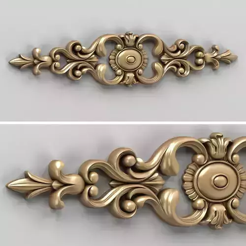 Carved decor horizontal 006 3D model