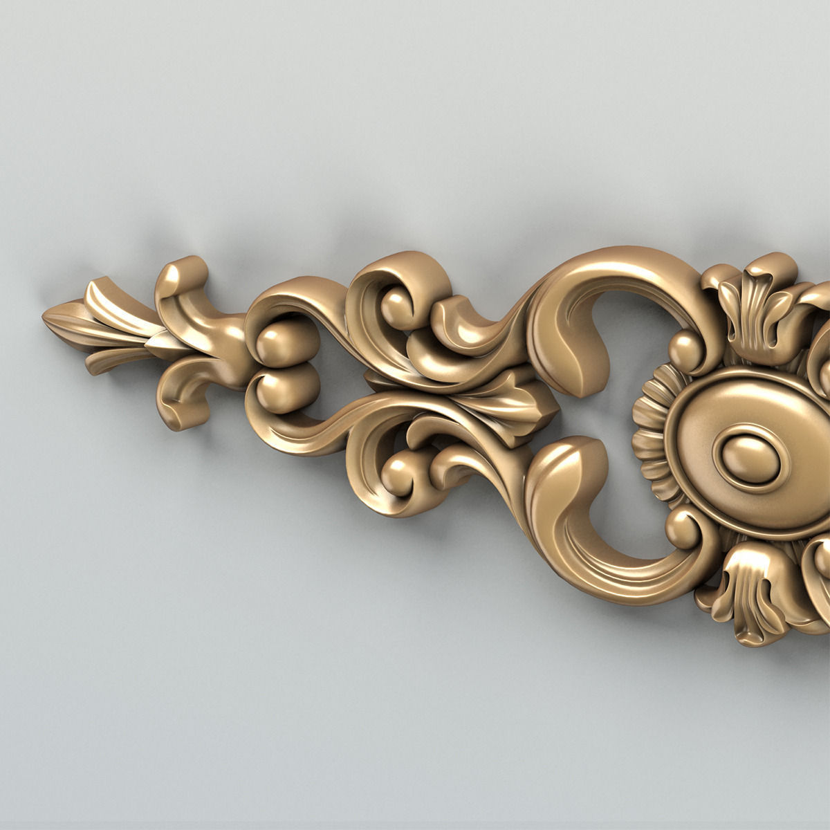 Carved decor horizontal 006 3D model_5