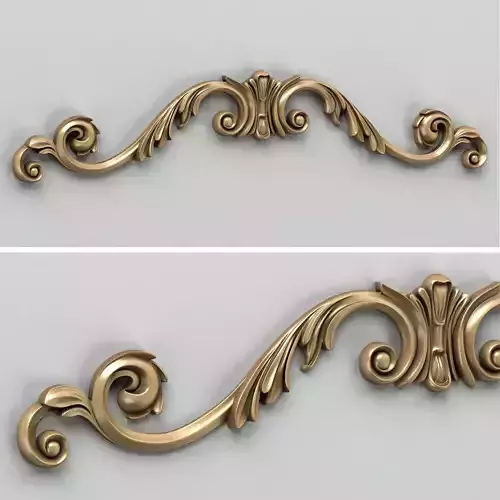Carved decor horizontal 008 3D model